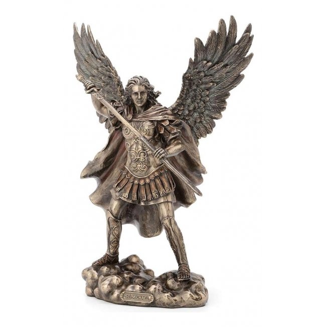 São Miguel Arcanjo Espada de Anjo da Guarda Veronese 04104 Estatueta Bronzeada - 2