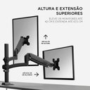 Ver imagem 4 de Suporte Ergonômico Tipo Torre Multiarticulado de Mesa, Elg, Fh160l, para 2 Monitores, Pistão a Gás