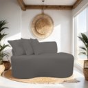 Ver imagem 2 de Sofa Organico Curvo 2 Lugares 145 Cm Boucle Cinza