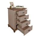 Ver imagem 2 de Mesa de Cabeceira 4 Gavetas Retrô Pés Bola Madeira Florença - Laca Amêndoa/imbuia