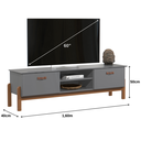 Ver imagem 2 de Rack Bancada Sonetto Retrô Classico P/ Sala de Estar Tv de até 60 Polegadas e Pés em Madeira Maciça