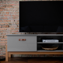 Ver imagem 4 de Rack Bancada Sonetto Retrô Classico P/ Sala de Estar Tv de até 60 Polegadas e Pés em Madeira Maciça