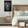 Quadro Leão Preto E Branco 2 60x90 Cm Adesivo Fotográfico - 1