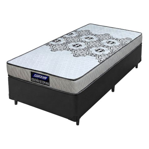 Cama Box Solteiro Colchão de Espuma D20 Supreme Branco 78x188x50cm Gazin