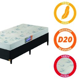 Cama Box Solteiro Colchão de Espuma D20 Supreme Branco 78x188x50cm Gazin - 4 Cama Box Solteiro Colchão de Espuma D20 Supreme Branco 78x188x50cm Gazin - 4