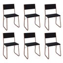 Ver imagem 1 de Kit 6 Cadeiras Angra Estofadas para Mesa Sala de Jantar Cozinha Conforto e Design - Cobre-Preto