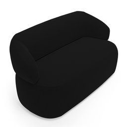 Kit Poltrona Giratória e Sofá Orgânico Living Glee 02 Lugares 140cm Veludo Preto - Desk Design - 8 Kit Poltrona Giratória e Sofá Orgânico Living Glee 02 Lugares 140cm Veludo Preto - Desk Design - 8