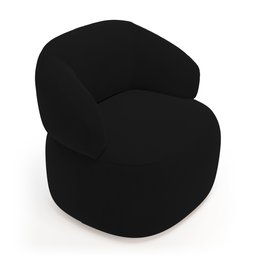 Kit Poltrona Giratória e Sofá Orgânico Living Glee 02 Lugares 140cm Veludo Preto - Desk Design - 7 Kit Poltrona Giratória e Sofá Orgânico Living Glee 02 Lugares 140cm Veludo Preto - Desk Design - 7