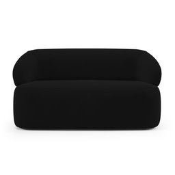 Kit Poltrona Giratória e Sofá Orgânico Living Glee 02 Lugares 140cm Veludo Preto - Desk Design - 10 Kit Poltrona Giratória e Sofá Orgânico Living Glee 02 Lugares 140cm Veludo Preto - Desk Design - 10