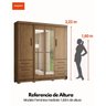 Guarda-Roupa Casal com Espelhos 4 Portas 6 Gavetas Estrela  - 12
