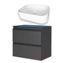 Ver imagem 1 de Gabinete Para Banheiro Gaia 60 com Cuba Luna Cozimax Preto