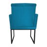 Kit 02 Poltronas Klara Base Ferro Preto Suede - Estopar Kit Klara Base Preta Suede Azul Turquesa - 5