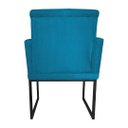 Ver imagem 5 de Kit 02 Poltronas Klara Base Ferro Preto Suede - Estopar Kit Klara Base Preta Suede Azul Turquesa