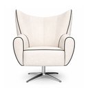 Ver imagem 5 de Poltrona Giratória Vetra Bouclé Off White - Sallar Home