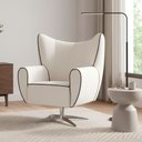 Ver imagem 2 de Poltrona Giratória Vetra Bouclé Off White - Sallar Home