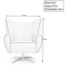 Ver imagem 4 de Poltrona Giratória Vetra Bouclé Off White - Sallar Home