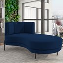 Ver imagem 2 de Sofá Chaise Longue Sala de Estar Living Lucca Direito D02 Veludo Azul Marinho C-304 - Lyam Decor