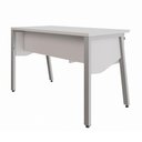 Ver imagem 4 de Mesa Escrivaninha 150cm x 60cm com Gaveteiro Suspenso e Tampo Chanfrado F5 Office Cor:Cinza