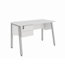 Ver imagem 2 de Mesa Escrivaninha 150cm x 60cm com Gaveteiro Suspenso e Tampo Chanfrado F5 Office Cor:Cinza
