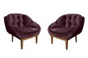 Ver imagem 2 de Kit 2 Poltronas Decorativa Marcela Veludo Vinho