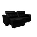 Ver imagem 2 de Sofá New Itália 2,52 Mts Retrátil e Reclinável Tecido Suede Preto- Cama Inbox