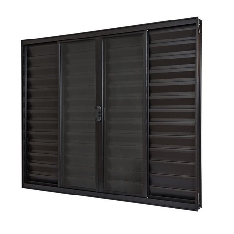 Janela de Correr Alumínio Preto 06 Folhas Veneziana Classic