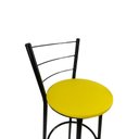 Ver imagem 3 de Kit 3 Banqueta Alta Preta Cozinha Gourmet Americana Balcão:amarelo