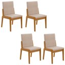Ver imagem 1 de Conjunto de 4 Cadeiras Sinfonia com Estofado em Linho Naturale/creme