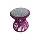 Ver imagem 1 de Mesa de Centro Sol em Corda Náutica e Base em Alumínio Cinza 70cm Rosa