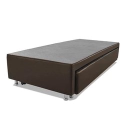 Cama Box Bicama Auxiliar Solteiro Corino Espuma 8cm 40x88x188 Marrom - 2