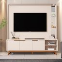 Ver imagem 2 de Home Tucumã 1.8 Tv até 75 Pol. Pés de Madeira Maciça e Led Off White