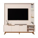 Ver imagem 1 de Home Tucumã 1.8 Tv até 75 Pol. Pés de Madeira Maciça e Led Off White