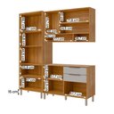 Ver imagem 3 de Armário de Cozinha Celeste com Torre Quente 190 Cm 9 Portas Cinamomo/off White