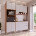Ver imagem 2 de Armário de Cozinha Celeste com Torre Quente 190 Cm 9 Portas Cinamomo/off White