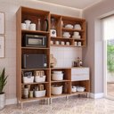 Ver imagem 5 de Armário de Cozinha Celeste com Torre Quente 190 Cm 9 Portas Cinamomo/off White