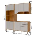 Ver imagem 4 de Armário de Cozinha Celeste com Torre Quente 190 Cm 9 Portas Cinamomo/off White