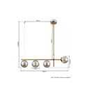 Ver imagem 4 de Lustre Pendente Dourado Vidro Bola Esfera Âmbar Retrô Moderno Cozinha Ilha Sala Quarto Inl86