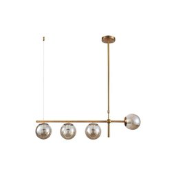 Lustre Pendente Dourado Vidro Bola Esfera Âmbar Retrô Moderno Cozinha Ilha Sala Quarto Inl86 - 2