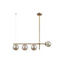 Ver imagem 3 de Lustre Pendente Dourado Vidro Bola Esfera Âmbar Retrô Moderno Cozinha Ilha Sala Quarto Inl86