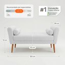 Ver imagem 4 de Puff Recamier Estofado para Quarto Itália 120cm com Pés Palito Bouclê Branco - Desk Design