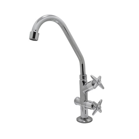 Torneira Tanque Maquina Mesa Bancada Duas Saídas Mangueira Cromada