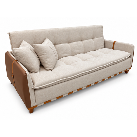 Sofa Cama Luxury Firenze 2,00 Ref 43 Luxo (2503-B Linho Bege Claro)