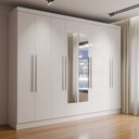 Ver imagem 6 de Guarda-Roupa Casal Osasco 8 Portas 4 Gavetas com Espelho Branco - Panorama Móveis