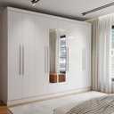 Ver imagem 1 de Guarda-Roupa Casal Osasco 8 Portas 4 Gavetas com Espelho Branco - Panorama Móveis