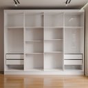 Ver imagem 5 de Guarda-Roupa Casal Osasco 8 Portas 4 Gavetas com Espelho Branco - Panorama Móveis