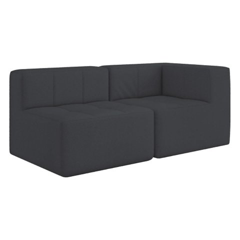 Sofá Modulado 2 Lugares 154cm Espuma D33 Multimóveis Cr45352 Grafite