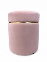 Ver imagem 3 de Puff com Cinta Superior Dourada, Nude Rose Veludo - Let Móveis