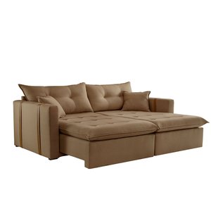 Sofa Cama e Reclinavel Lisboa 2,60m 05 Lugares Mola Ensacada Txr