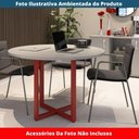 Ver imagem 2 de Mesa de Reunião Redonda P25 Pandin 110 Cm (largura) Tampo Mdp Cinza Pé Aço Tubular Vermelho