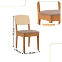 Ver imagem 3 de Mesa Jantar Diane 120cm Tampo MDF Lam 4 Cadeiras Copper Pre Moderna Linho Capuccino Naturale Off